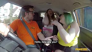 Sex Party Test Pushes BBW Orgy Newbie to Rough Limits Fake Driving School