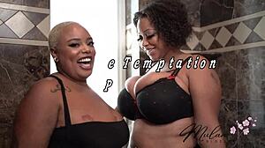 redbone temptress teases with big tits and wet ebony curves part 1