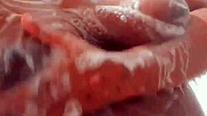 my soapy ebony natural tits feel amazing all slick