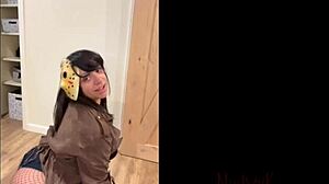 Nixlynka shakes big ass in sexy friday the 13th jason cosplay