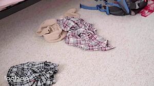 Lesbea lilly bella blonde college gf scissoring perfect pussy cunilingus orgasm