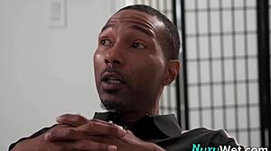 Gorgeous Busty Blonde Gives Wet Nuru Massage to Black Client