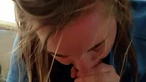 Blonde Gags on Massive BBC Till Hung Stud Bursts Cum Everywhere