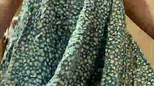 i got caught slipping into this cute dress feeling my big natural tits and ass