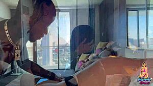 Ace Hardz's monster BBC slams jasmine flowers' tight milf pussy, sucks exotic latina toes, big ass tits scream orgasm