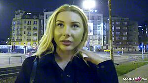 german teen marilyn's first anal after party on street cash pickup