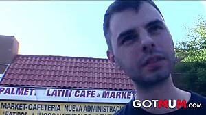 who wouldn't cumshot on this brunette milf's pretty face with big tits