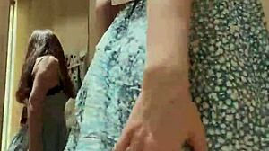 i got caught slipping into this cute dress feeling my big natural tits and ass