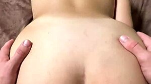 Hairy teen pussy slammed pov doggy with creamy closeup cumshot