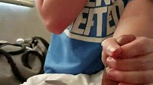 Blonde Gags on Massive BBC Till Hung Stud Bursts Cum Everywhere