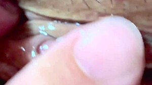 Amateur shaved pink pussy closeup 106 days post virginity loss wet cunilingus