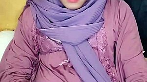 indonesian hijab crossdresser masturbates solo in sexy arab style