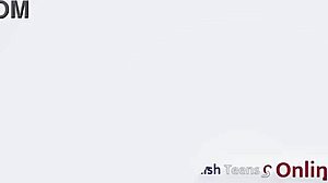 teen oiled up for anal play and footjob?