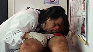 Nurse and Esthetician Watch Patient's Monster Cock Erection