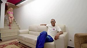 ate my friend's sister raw she begged for cum watching my vids