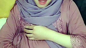 indonesian hijab crossdresser masturbates solo in sexy arab style