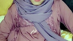 indonesian hijab crossdresser masturbates solo in sexy arab style
