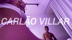 her dark curves grind slow while lips wrap tight on cam