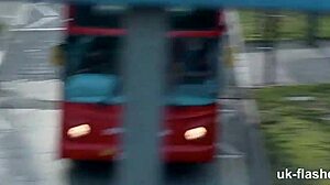 pissed off british babe FLASHES SHAVED pussy FINGERING on london streets