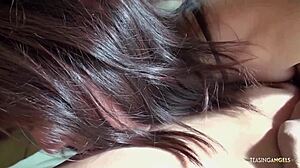 Yuma Asami's epic blowjob gets her creampie filled up 💦🍆