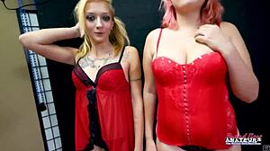 Petite Jackie and Busty Trinity Share Boner Bang!