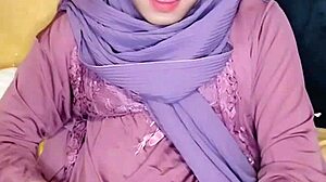 indonesian hijab crossdresser masturbates solo in sexy arab style