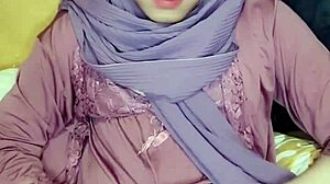 indonesian hijab crossdresser masturbates solo in sexy arab style
