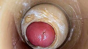 super cum floods tight oiled pussy asmr 4k closeup