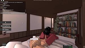 ROBLOX DEVIL BITCH GAGS ON MASSIVE COCK!