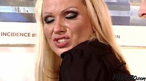 Busty model bends over takes rough doggystyle pounding from mofozo