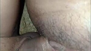 Pretty shaved babe's big white pussy licked then creampied deep