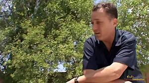 Brunette Wife Fucked Outdoors While Husband Watches