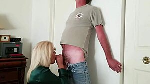 horny housewife teases shaved pussy close up before creampie begging adventure