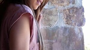 petite brunette teen dances stripping small tits off