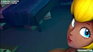 Peach's Big Ass Tits Bounce During Intense Hard Fucking