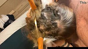 oh deer, watch this cute costumed nerd get sloppy facefucked deep