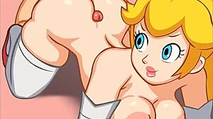 Peach's Big Ass Tits Bounce During Intense Hard Fucking