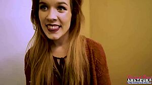 Charming ginger keaton masturbates pov blowjob cumshot