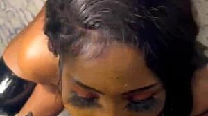 Petite homemade blowjob with stepbro's neighbor ends cumshot