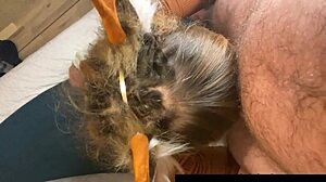 oh deer, watch this cute costumed nerd get sloppy facefucked deep