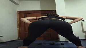 Chubby MILF Works Out in See-Through Leggings Teasing Curves