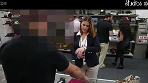 foxy business lady's big boobs pussy pounded senseless