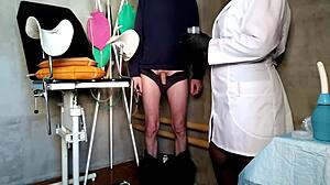 gorgeous mature nurse in gloves milks your cum with her wet hairy pussy