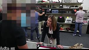 foxy business lady's big boobs pussy pounded senseless