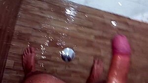 Risky Stepmom Shower Huge Cock Cumshot