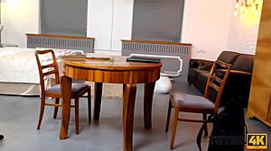 tutor4k. short-haired tutor sneaks steamy sex with her young student