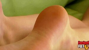 alex tanner's wet pussy lips drip as philly john blasts cum on her sexy toes!