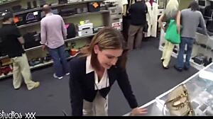 foxy business lady's big boobs pussy pounded senseless