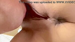 amateur milf's shaved pussy up close 279 days after popping her cherry