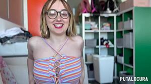 hey emejota that teen espa�ola rides torbe's small cock and swallows every drop